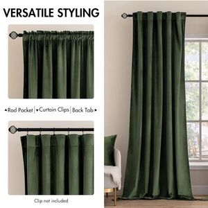 New Luxurious Forest Green Velvet Drapes